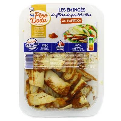 Père Dodu Emincé de Filet de Poulet cuit paprika, 200g