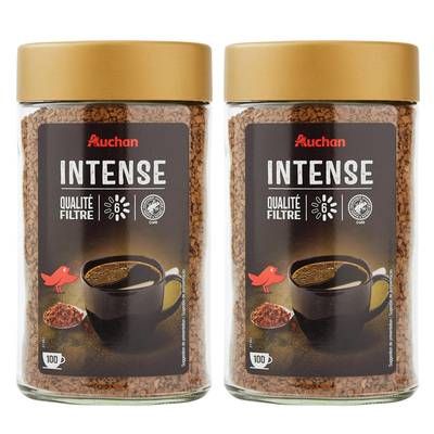 Auchan Café soluble intensité 6, Lot de 2x200g