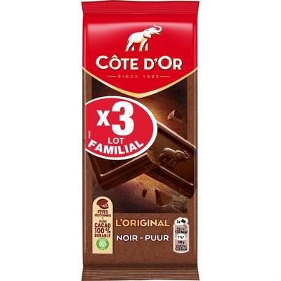 Côte d'Or Tablette de chocolat noir L'Original, 3x100g