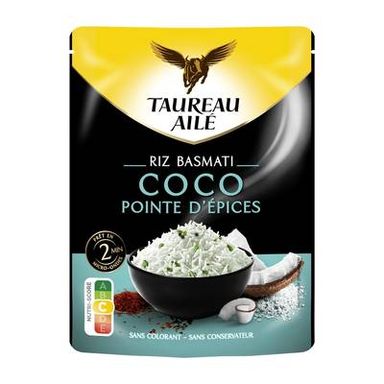 Taureau Ailé Riz Micro-ondes Express Basmati Coco Pointe d'Epices, 220g