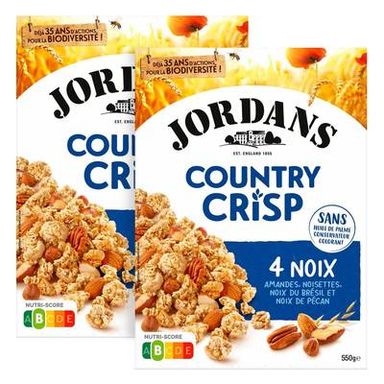 Jordans Céréales Muesli aux 4 noix Country Crisp, Lot de 2x550g
