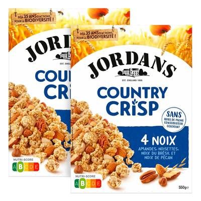 Jordans Céréales Muesli aux 4 noix Country Crisp, Lot de 2x550g