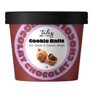 Tiliz Glace chocolat enrobée de pâte à cookie, 108g