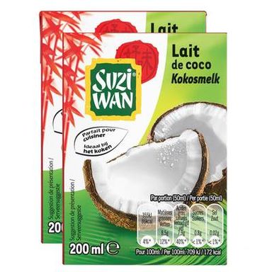 Suzi Wan Lait de coco, Lot de 2x20cl