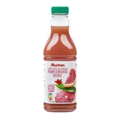 Auchan Pur Jus de Pamplemousse Rose Pressé, 90cl