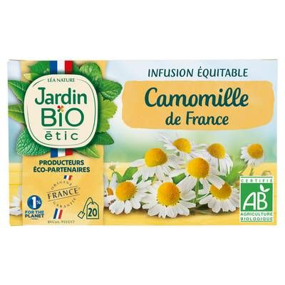 Jardin Bio Etic Infusion Camomille de France Bio - 20 sachets, 30g
