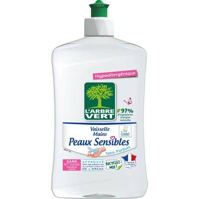 L'arbre Vert Liquide vaisselle main peaux sensibles, 500ml