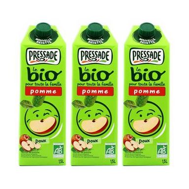 Pressade Nectar de pomme bio, Lot de 3x1,5L