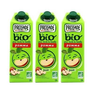 Pressade Nectar de pomme bio, Lot de 3x1,5L