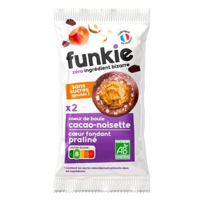 Funkie Coeur de Boule Cacao Noisettes Coeur Praliné Bio, 36g