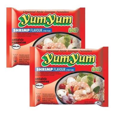 Yum Yum Soupe Nouilles Instantanées Saveur Crevettes, Lot de 2x60g