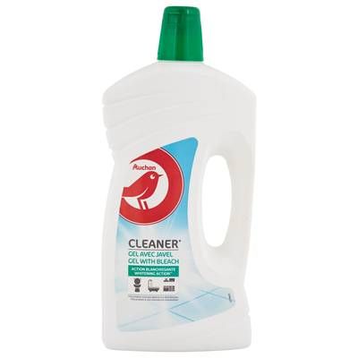 Auchan Gel nettoyant avec javel à action blanchissante, 1L