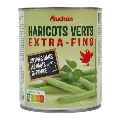 Auchan Haricots verts extra fins, 440g