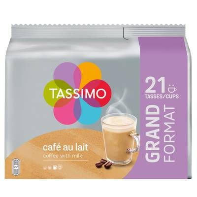 Tassimo Café dosettes café au lait, 21 dosttes