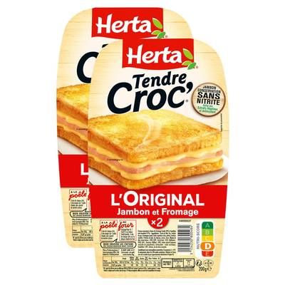 Herta Croque-Monsieur Jambon Fromage, Lot de 2x200g