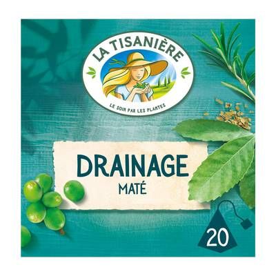 La Tisanière Infusion drainage Maté, 20 sachets