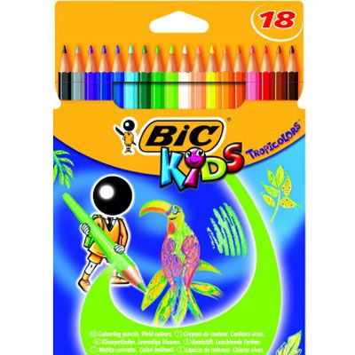 Bic Crayons de couleurs kids tropicolor, 18  crayons