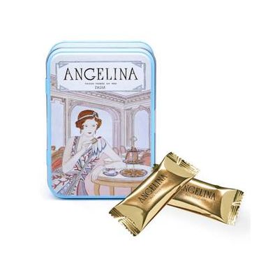 Angelina Paris Boîte Fer Crêpes Dentelles enrobées de chocolat noir, 70g