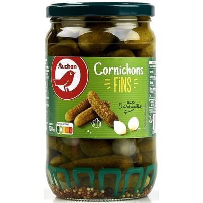 Auchan Cornichons fins aux 5 aromates, 360g
