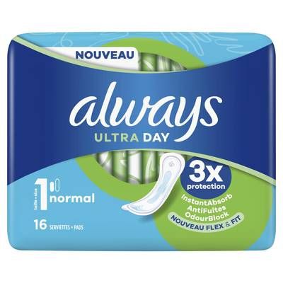 Always Serviettes Ultra Normal (Taille 1), 16 serviettes
