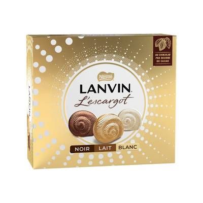Lanvin Escargot Chocolat Trio Blanc, Noir et Lait, 22 bouchées