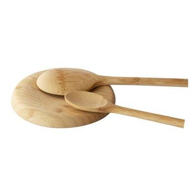 Pebbly Repose-cuillère naturel en bambou, 13,5 cm