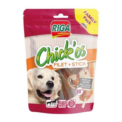 Riga Chick'Os Filets de Poulet Family Pack- Friandise Récompense pour Chien, 300g