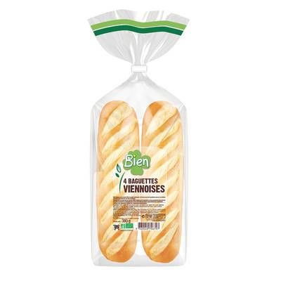 Bien Baguettes Viennoises Fendues Bio, 4x85g