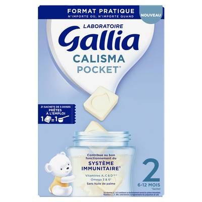 Laboratoire Gallia Lait Bébé en Poudre Calisma Pocket 2ème âge, 6-12 mois, 504g