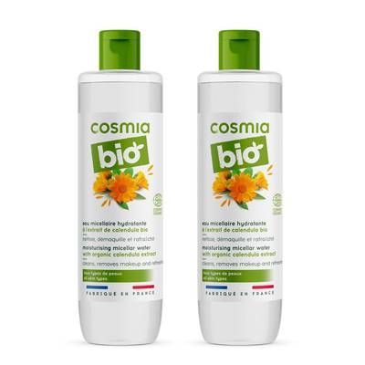 COSMIA BIO Eau micellaire hydratante au calendula bio, Lot de 2x250ml