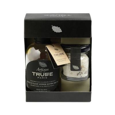 Artisan de la Truffe - Paris Coffret Huile d'olive à la truffe noire et mini sel de Guérande IGP à la truffe d'été