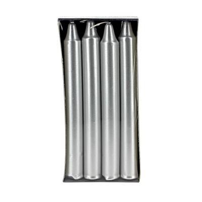 Ambiances Devineau Boîte de 8 bougies droites argent