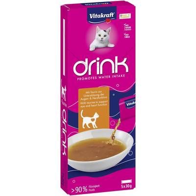 Vitakraft Liquid Snack Poulet + Taurine Friandise pour chat, 5x30g