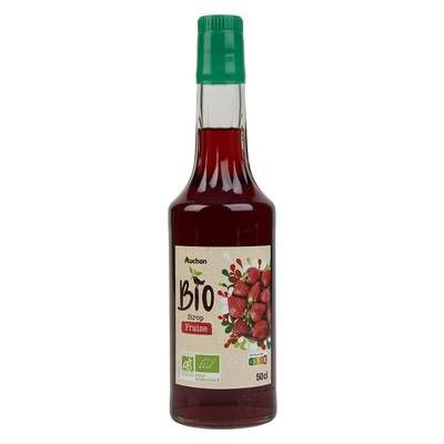 Auchan BIO Sirop de fraise bio, 50cl