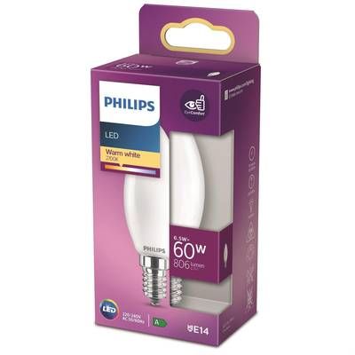 Philips Ampoule E14- 6,5W LED Flamme Dépolie Blanc Chaud, E14  60W