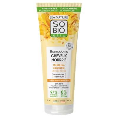 SO'BIO ETIC Shampooing cheveux nourris, Karité bio & Cire de jojoba, 250ml
