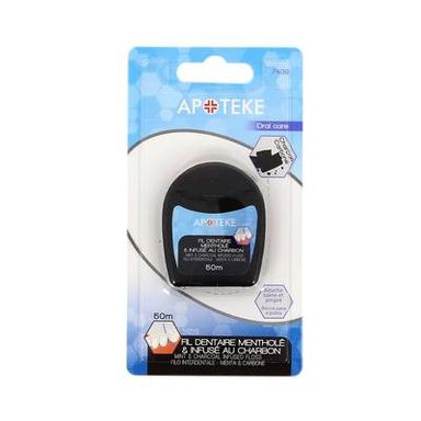 Apoteke Fil dentaire mentholé et infusé au charbon, 1 pièce