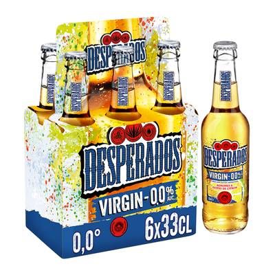 Desperados Virgin Bière sans alcool aromatisée agrumes - citron, 6x33cl