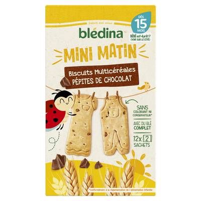 Blédina - Blédi'dej Biscuits multicéréales pépites de chocolat Bébé Dès 15 mois, 168g