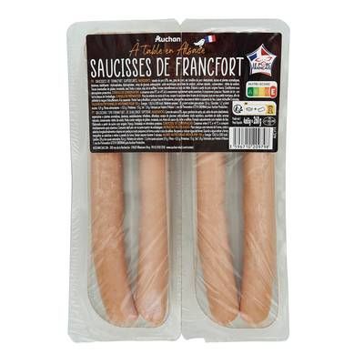 Auchan Terroir Saucisses de Francfort, 4x65g