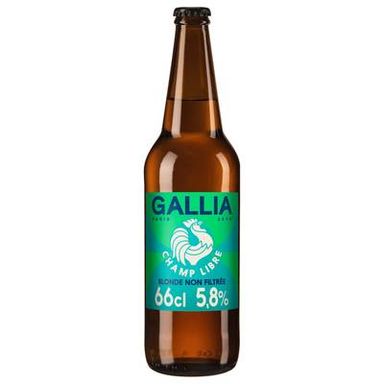 Gallia Bière blonde non filtrée 5.8°, 66cl