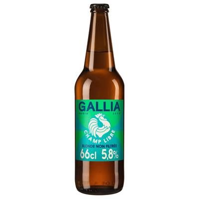 Gallia Bière blonde non filtrée 5.8°, 66cl