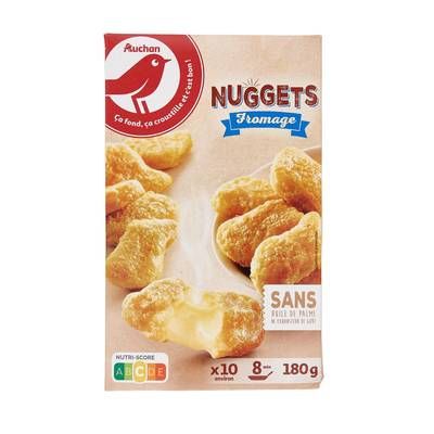 Auchan Nuggets Fromage Sans Huile de Palme, 10 pièces - 180g