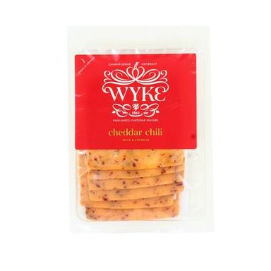 Wyke Farms Cheddar Tranché Chili épicé & Crémeux, 6 tranches - 160g
