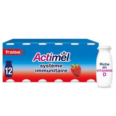 Actimel Yaourt à boire fraise, 12x100g