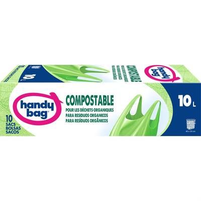 Handy Bag Sacs à nouer 10L 100% compostable, 10 sacs de 10L