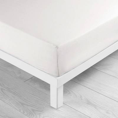 Douceur D Interieur Drap housse 1 personne  uni blanc, 90 x 190 cm