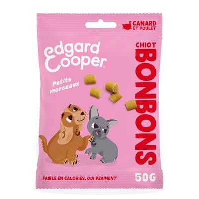 Edgard Cooper Bonbon Canard et Poulet - Friandise Récompense pour chiot, 50g