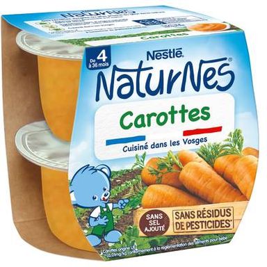 Nestlé - Naturnes Carottes Bol Bébé Dès 4 mois, 2x130g