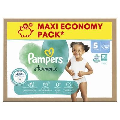Pampers Harmonie Couches Bébés Harmonie 11-16kg T5, 70 couches